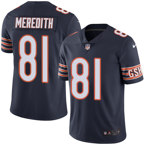 Men's Elite Cameron Meredith Nike Jersey Navy Blue - #81 Rush NFL Chicago Bears